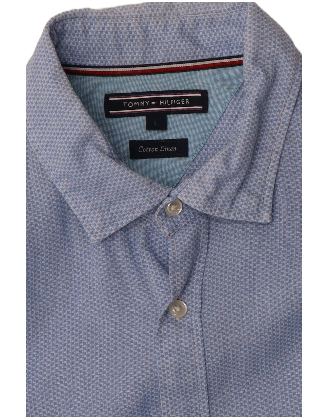 Camisa Tommy Hilfiger para hombre de algodón a cuadros azules grandes