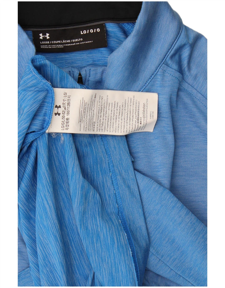 Under Armour Hombre Zip Neck Jersey Chándal Top Grande Poliéster Azul