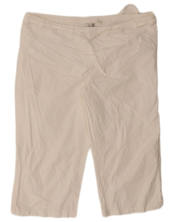 Puma Bermudas para mujer UK 14 Large W36 L18 Algodón blanco