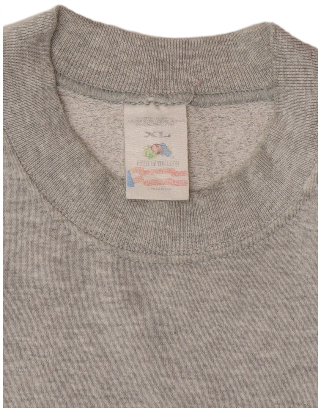 Vintage Hombres Sudadera Jumper XL Gris Algodón