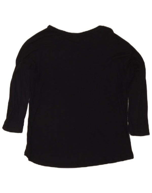 Massimo Dutti Top Mujer Manga 3/4 UK 42 Medium Negro