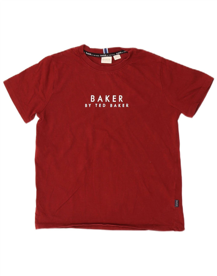 TED BAKER Camiseta gráfica para niño 10-11 años Algodón burdeos