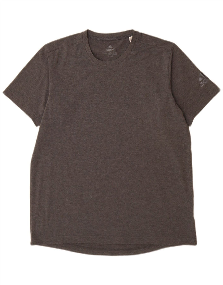 Adidas Mens Climalite Camiseta Top Grande Gris Moteado Poliéster