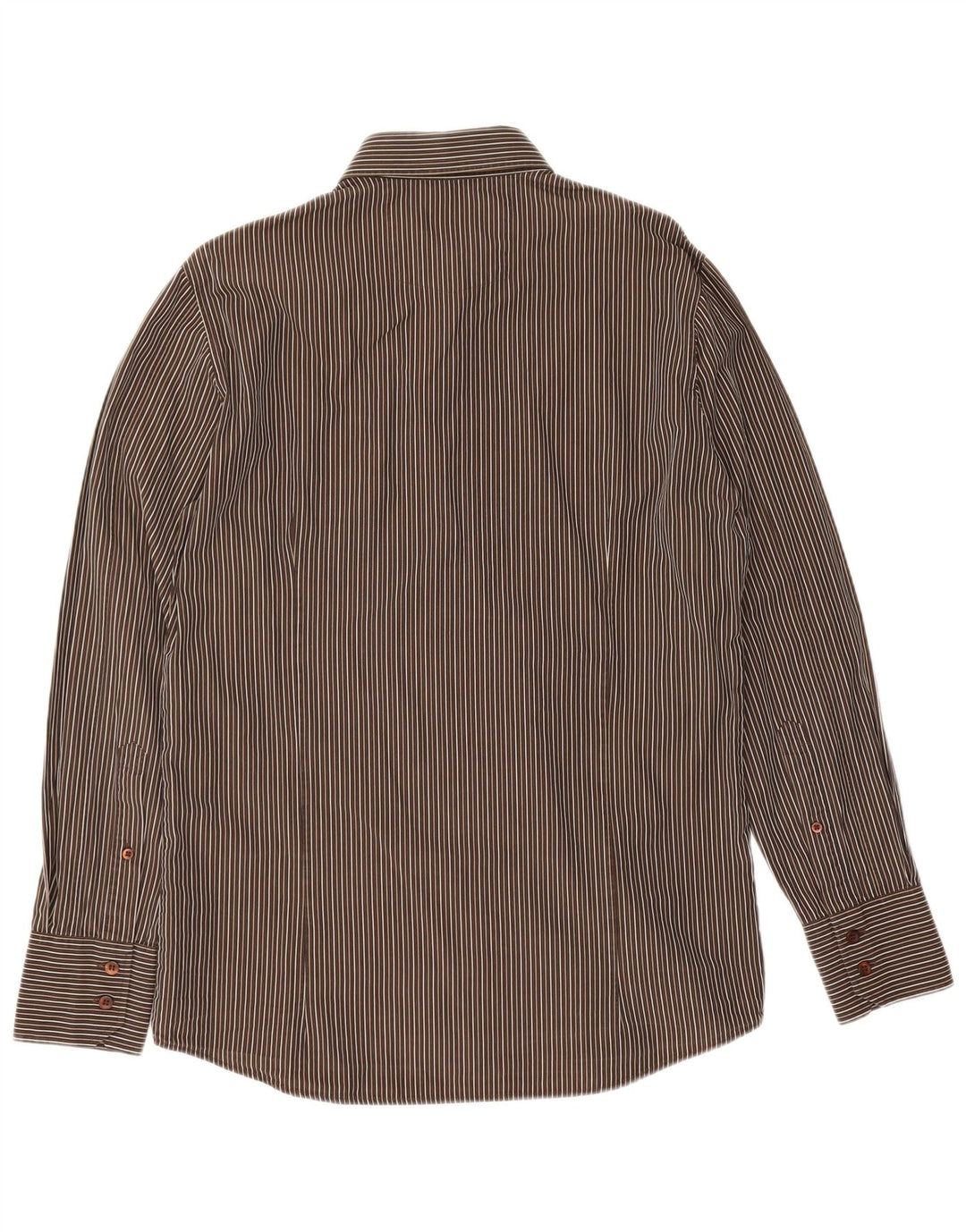 Camisas HUGO BOSS Hombre | Camisa de algodón con rayas diplomáticas marrón medio