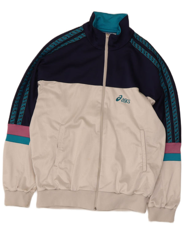 Asics Mens Graphic Chándal Top Jacket IT 54 XL Azul Marino Colorblock