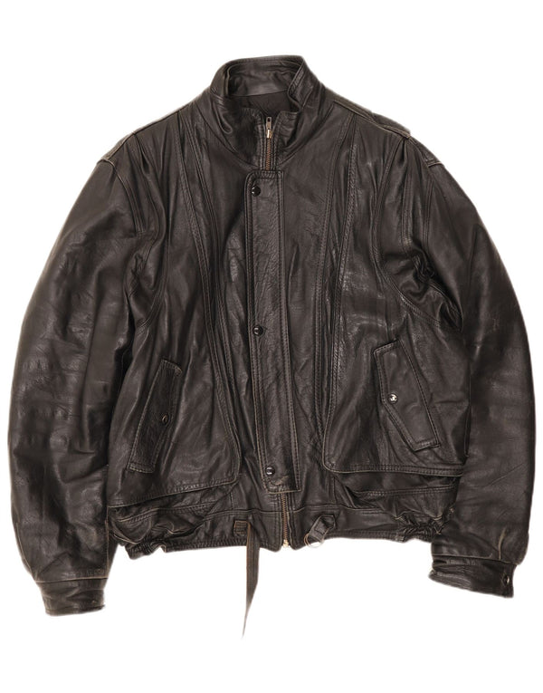 Chaqueta de cuero vintage para hombre Reino Unido 42 XL Rojo