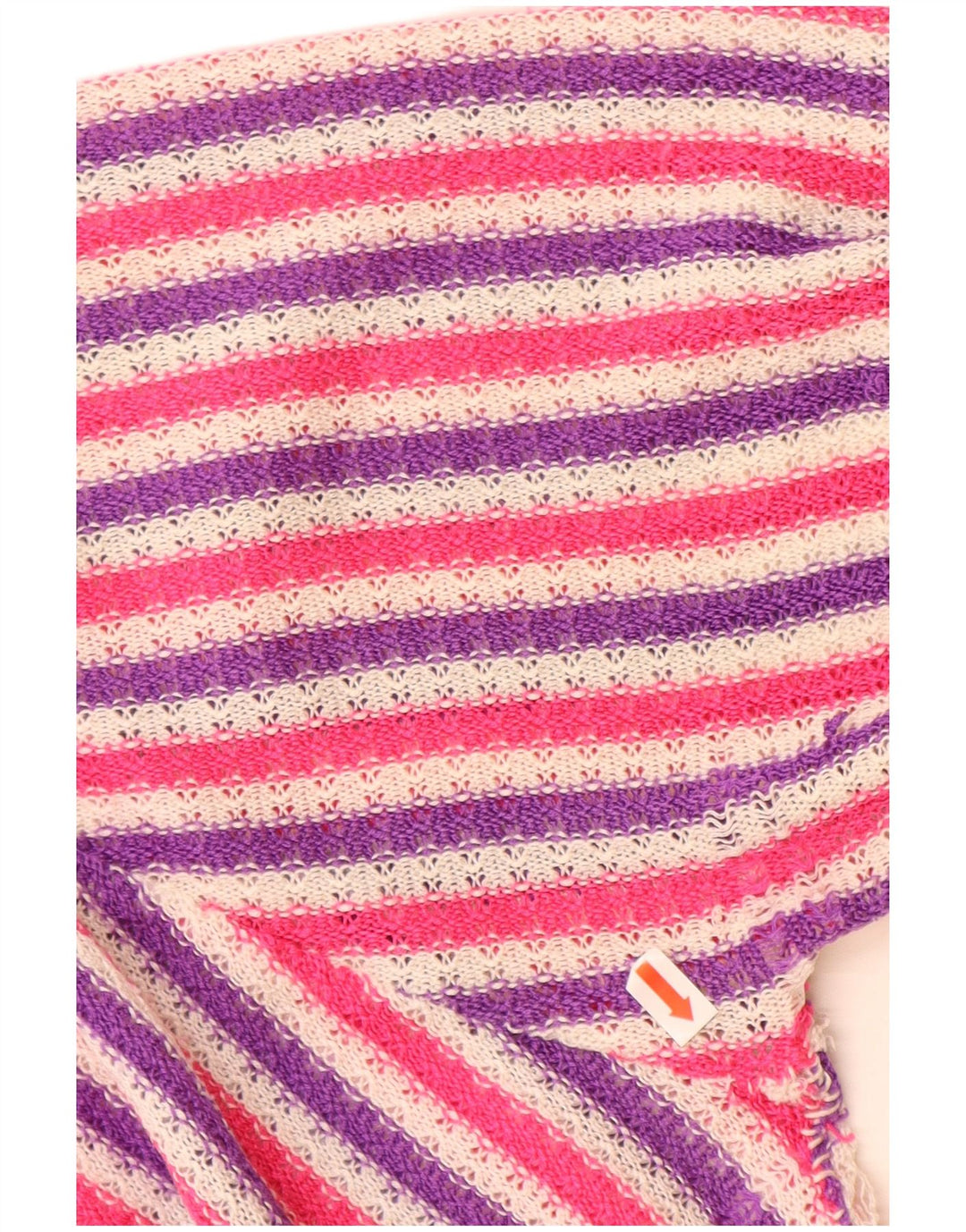 VINTAGE Mujer Barco Cuello Jersey Suéter Reino Unido 14 Grande Multicolor Rayas