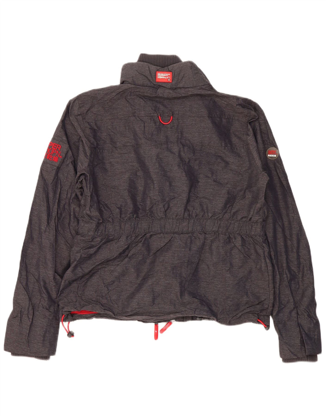 SUPERDRY Chaqueta cortavientos para mujer ES 40 XL Poliéster gris
