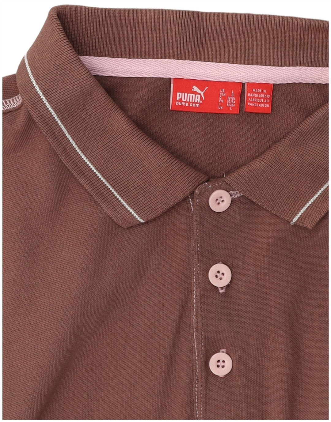 Puma Polo para hombre de algodón marrón grande