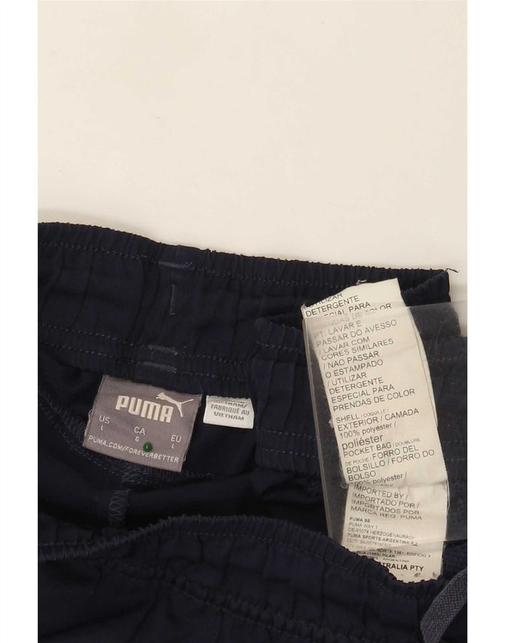Puma Bermudas deportivas para hombre, talla grande, poliéster azul marino