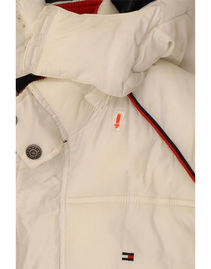 Tommy Hilfiger Chaqueta acolchada con estampado gráfico para niños 13-14 años Bloque de color blanco
