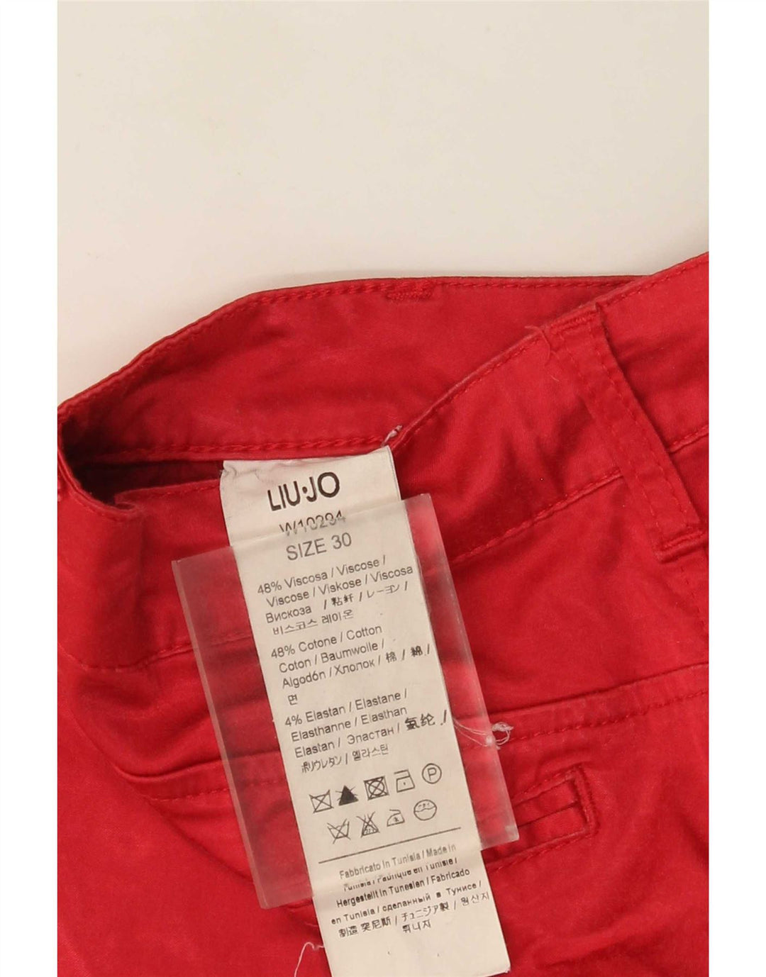 Pantalones Liu Jo Mujer Slim Cropped W30 L25 Viscosa Roja