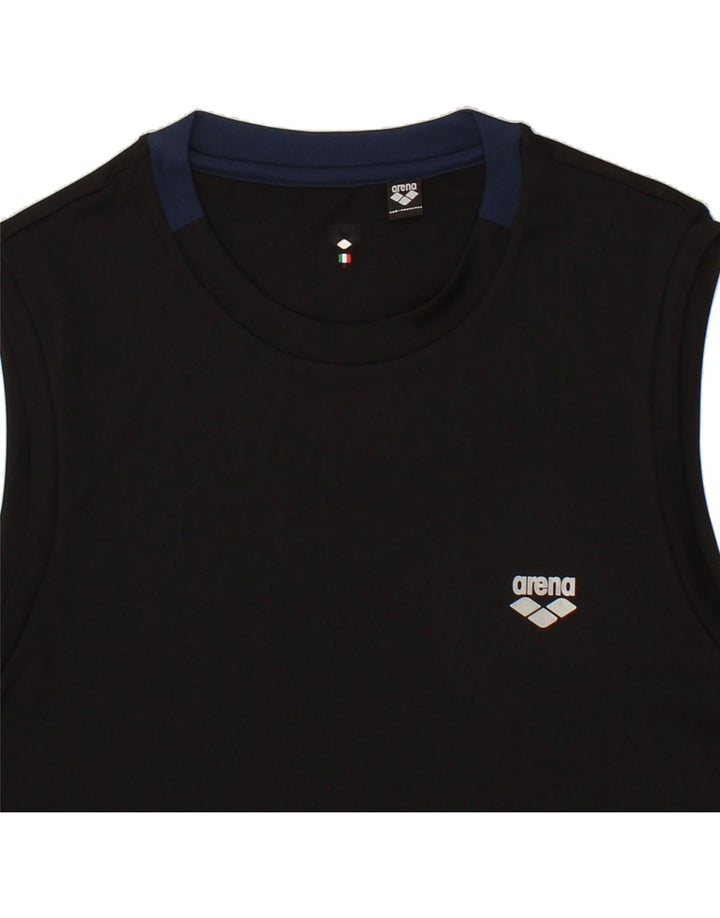ARENA Mens Vest Top Small Black Polyester Vintage Arena and Second-Hand Arena from Messina Hembry 