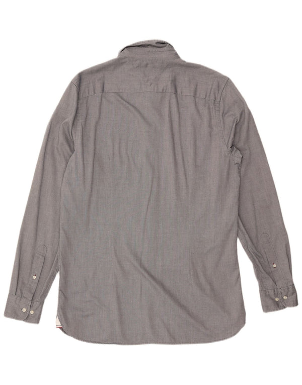 TOMMY HILFIGER Camisa slim fit para hombre Algodón gris grande
