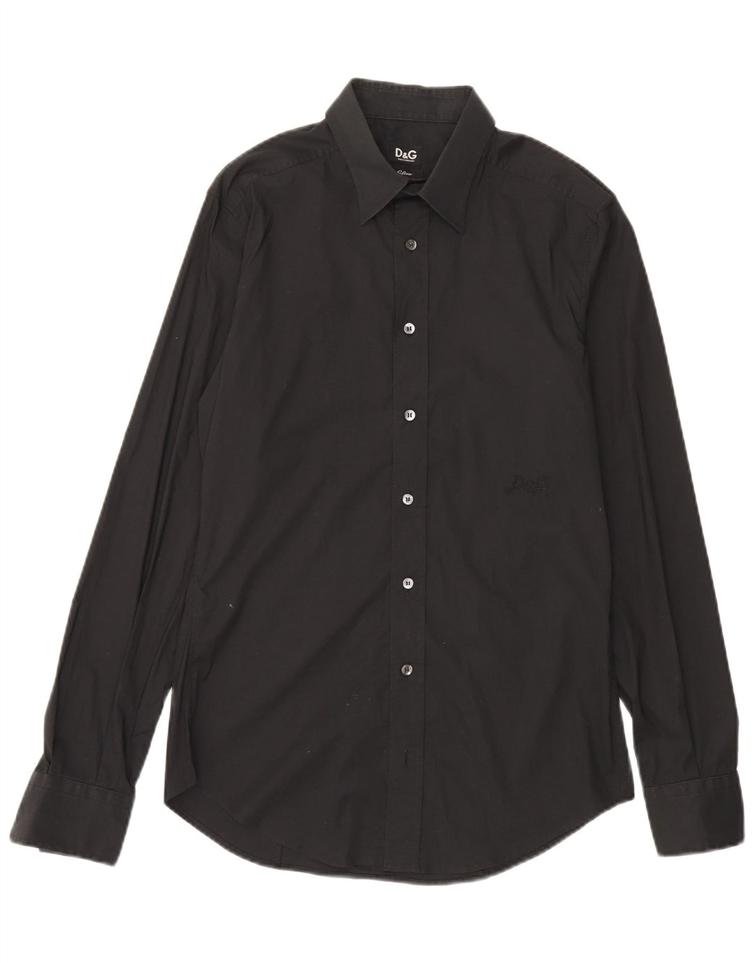 Dolce & Gabbana Camisa Slim Hombre IT 48 Mediana Algodón Negro