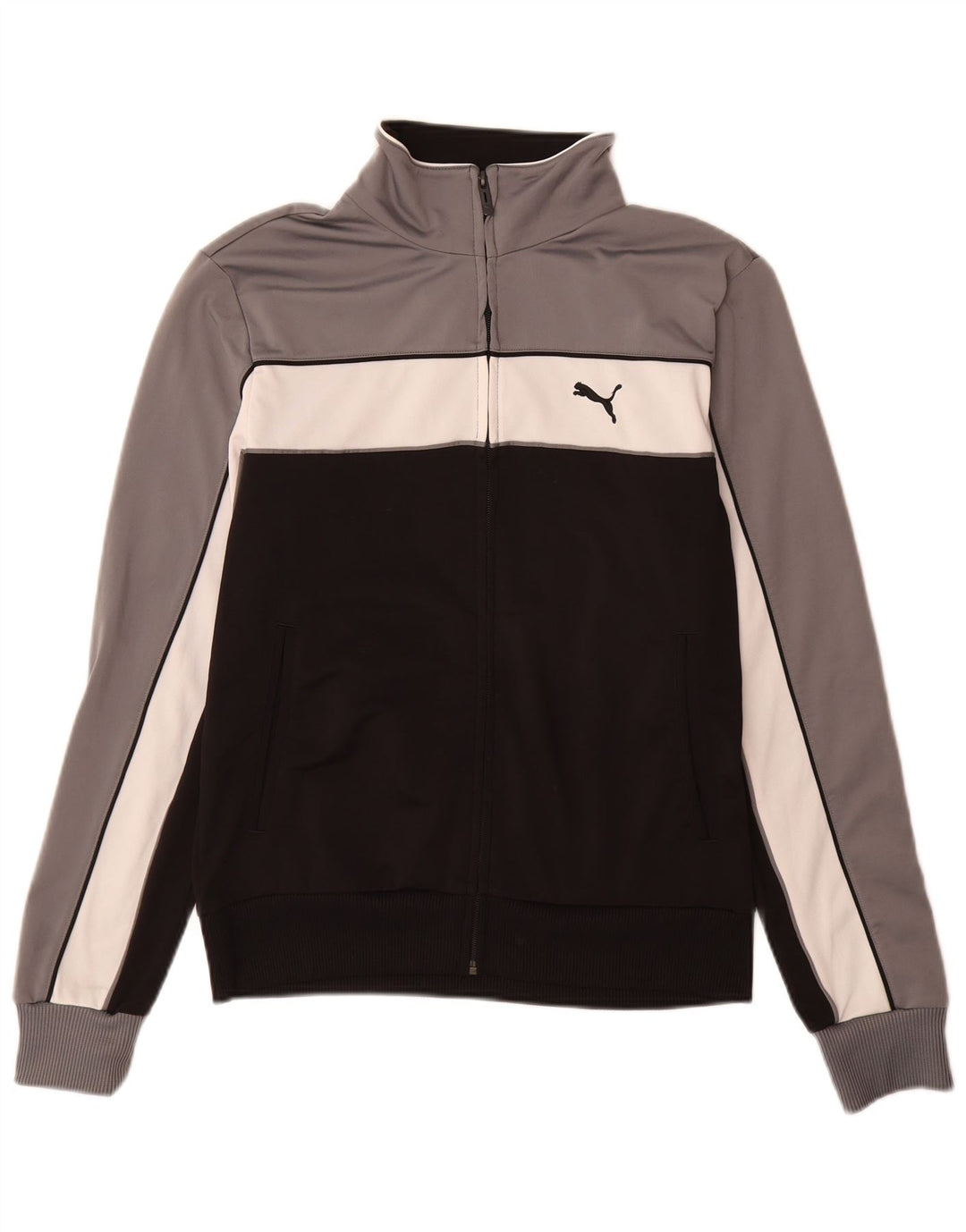 Puma Hombre Chándal Top Chaqueta Pequeña Negro Colorblock Poliéster