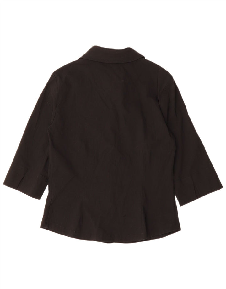 YESSICA Blusa camisera de manga 3/4 para mujer EU 38 Viscosa negra mediana
