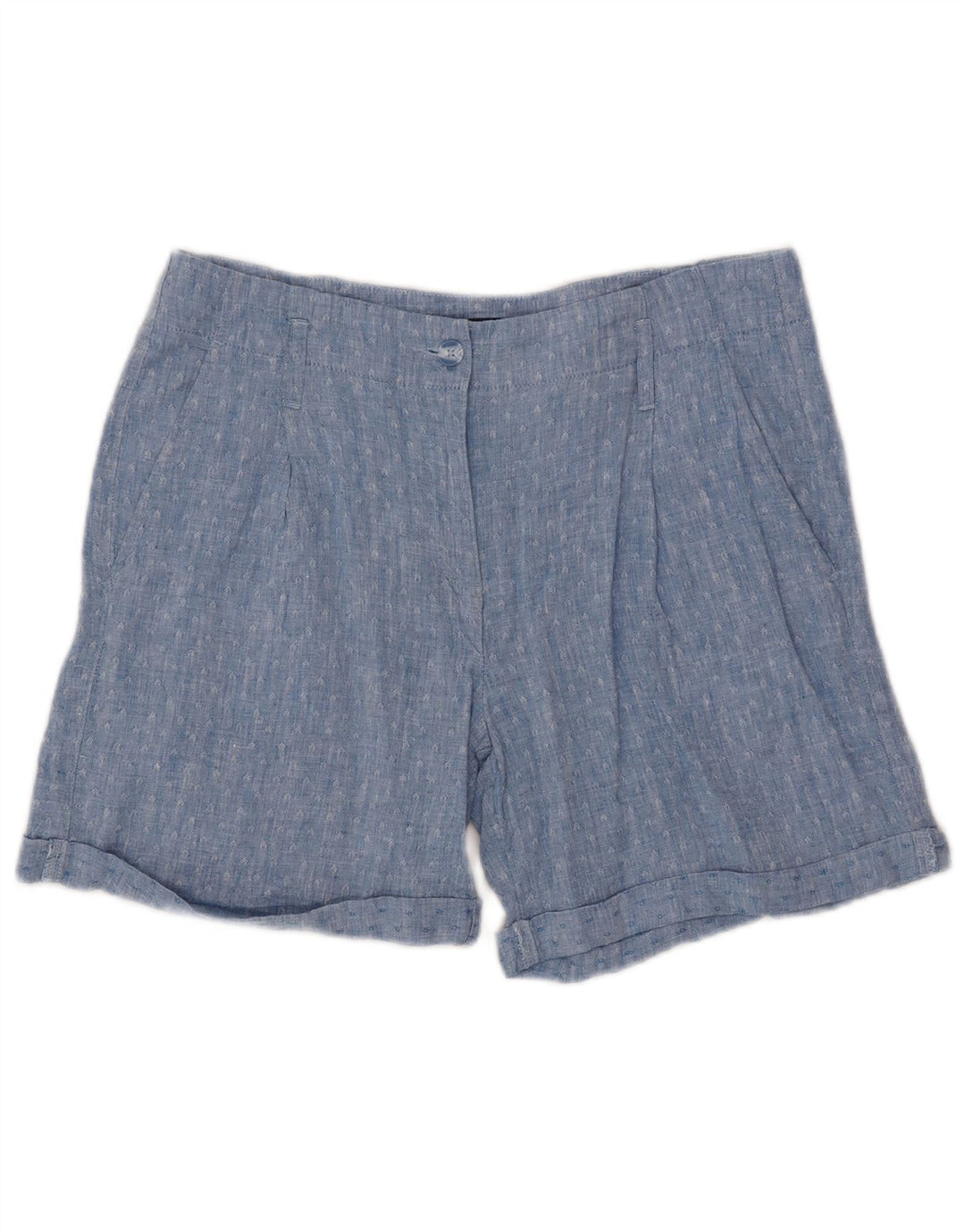 Marks & Spencer Pantalones cortos chinos pegados para mujer UK 12 Medium W32 Azul Geométrico