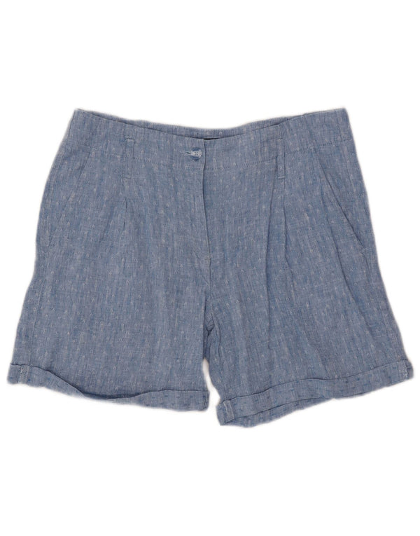 Marks & Spencer Pantalones cortos chinos pegados para mujer UK 12 Medium W32 Azul Geométrico