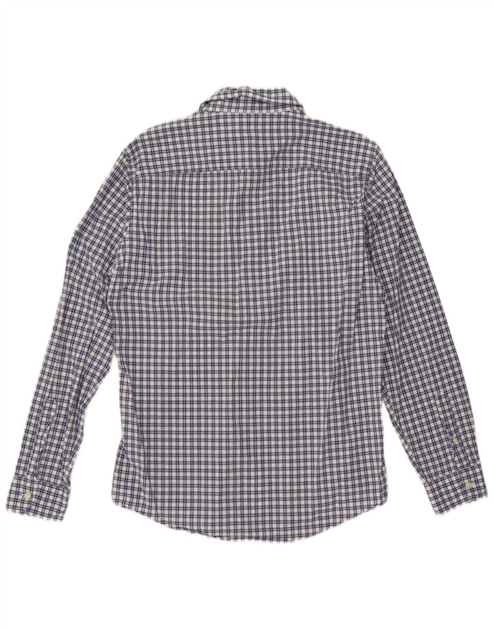 BENETTON Camisa ajustada de hombre de algodón a cuadros azules grandes