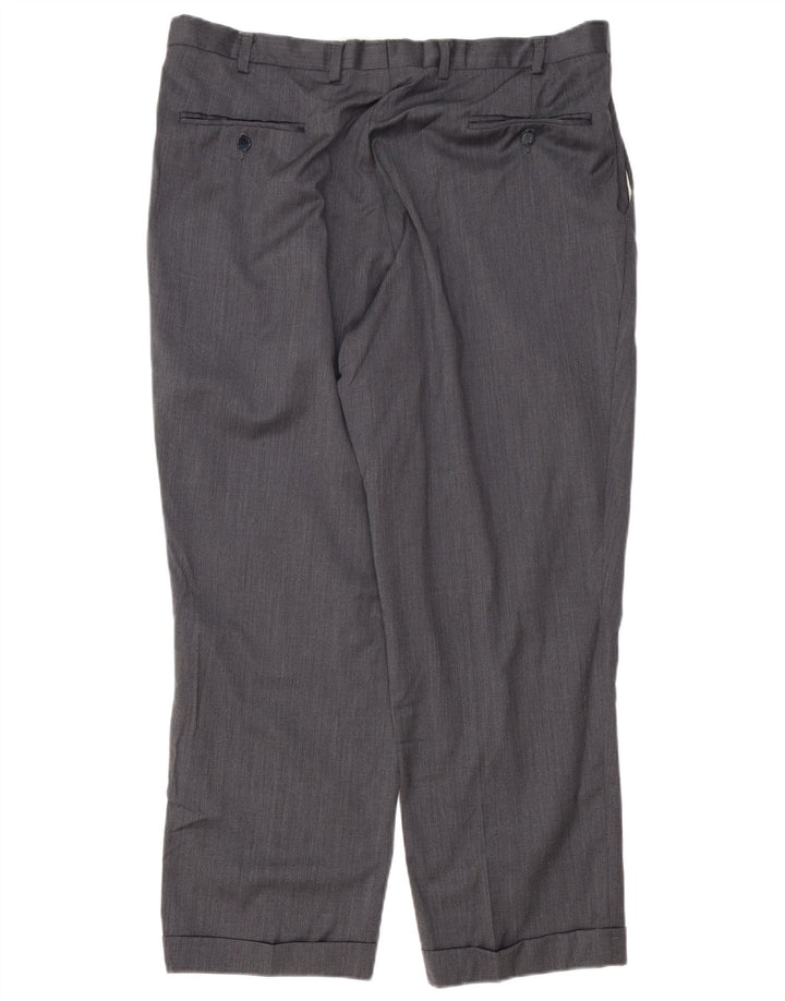 IZOD Pantalón de traje con pinzas para hombre W38 L29 Lana gris