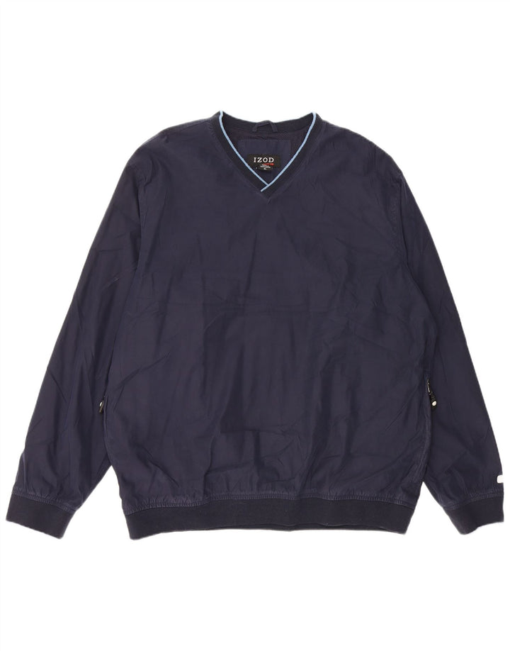 Izod Hombre Jersey Chándal Top XL Azul Marino Poliéster