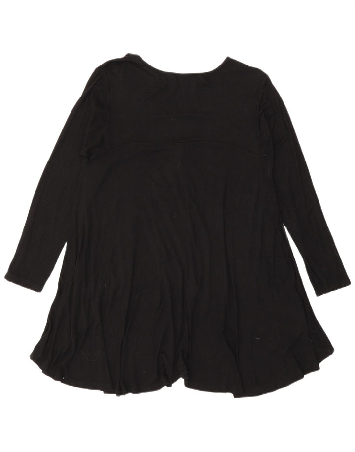 Zara Top tipo túnica de manga larga para mujer UK 44 Grande Negro