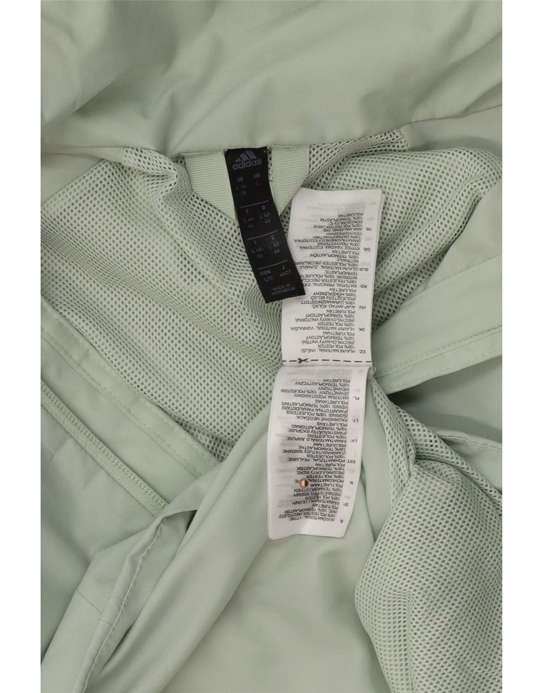 Adidas Chaqueta impermeable con capucha para mujer UK 16/18 Large Verde Poliéster