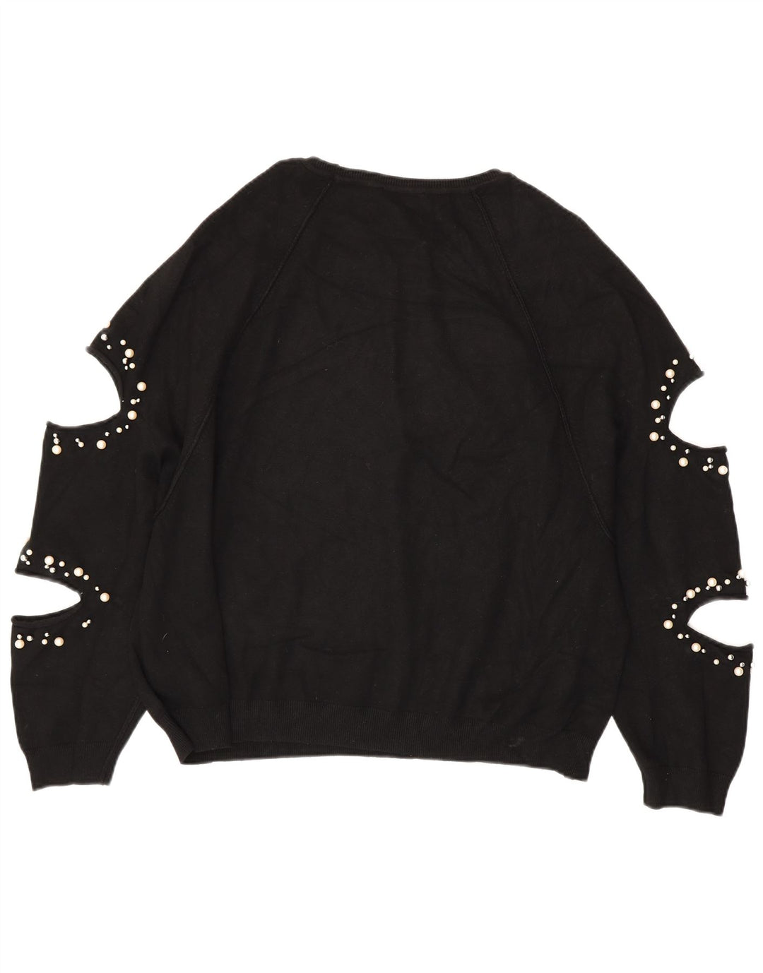 ZARA Jersey oversize con cuello barco para mujer, talla 44, talla M, color negro