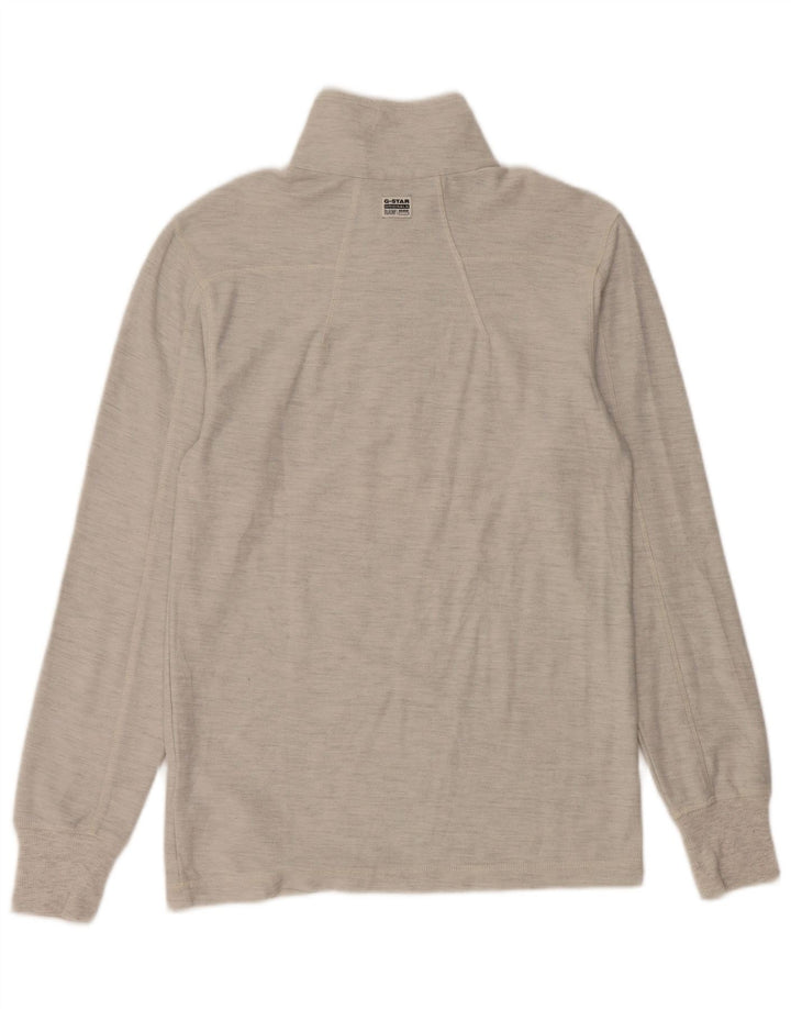 G-Star Hombre Zip Top Manga Larga Pequeño Algodón Moteado Gris