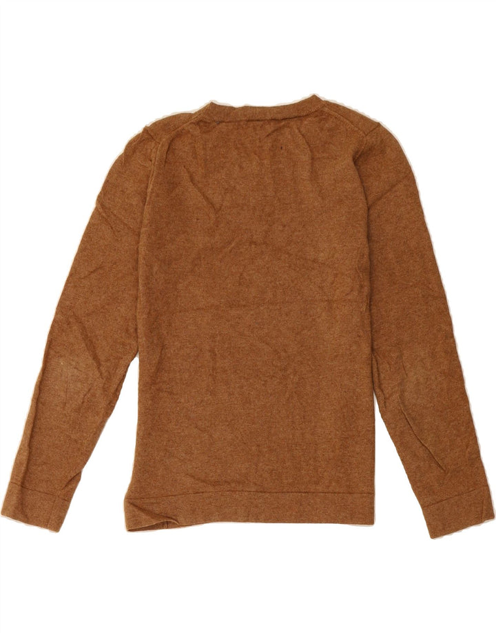 J. CREW Womens Crew Neck Jumper Sweater UK 12 Medium Brown Cotton Vintage J. Crew and Second-Hand J. Crew from Messina Hembry 