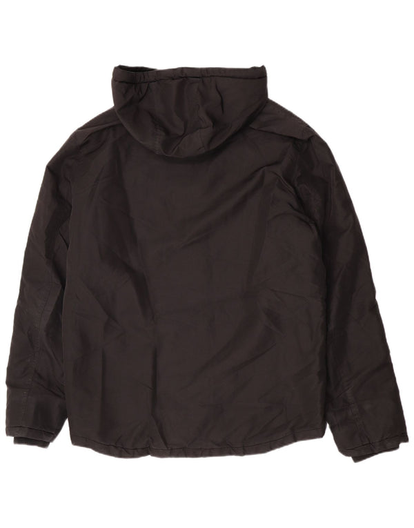 Jack & Jones Chaqueta cortavientos con capucha para hombre UK 40 Large Poliéster negro