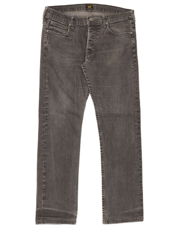 Lee Vaqueros Rectos Powell para Hombre W34 L30 Algodón Gris