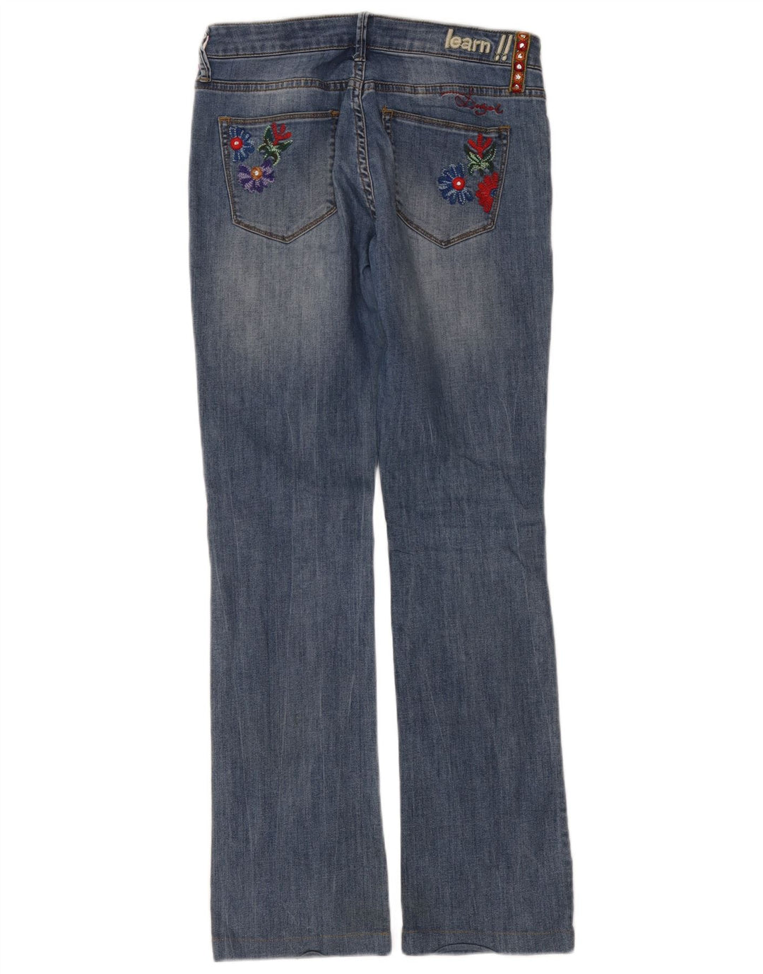 Jeans Desigual Mujer Bootcut W32 L32 Azul Floral