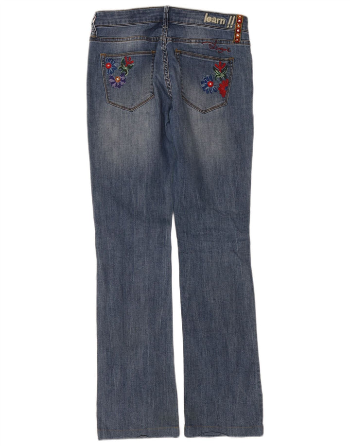 Jeans Desigual Mujer Bootcut W32 L32 Azul Floral
