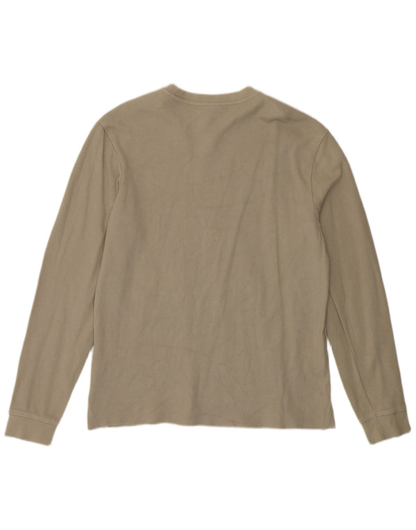 Zara Hombre Top Manga Larga Algodón Beige Medio