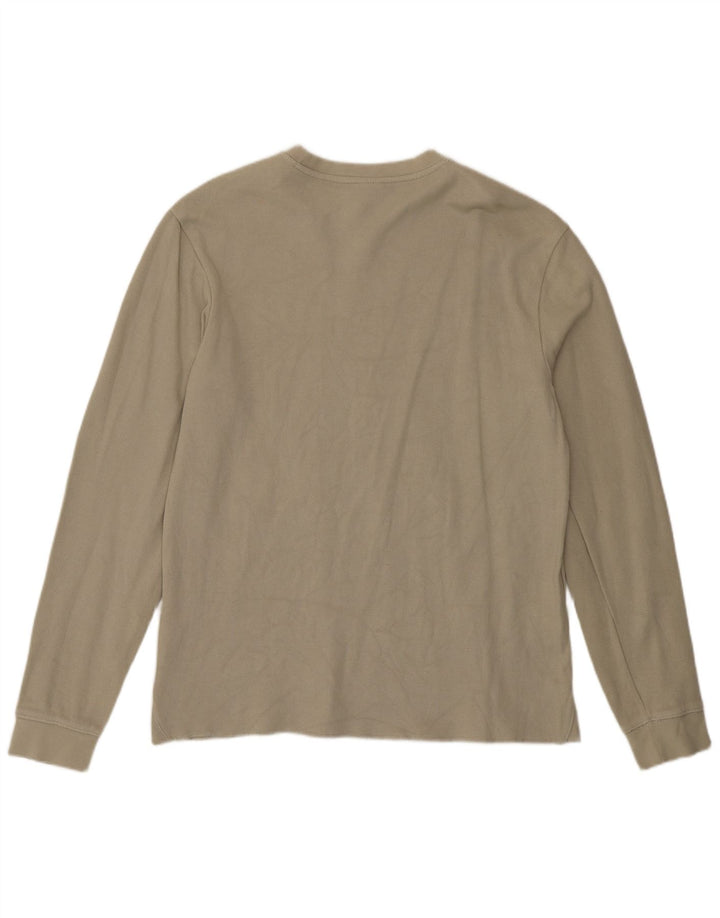 Zara Hombre Top Manga Larga Algodón Beige Medio