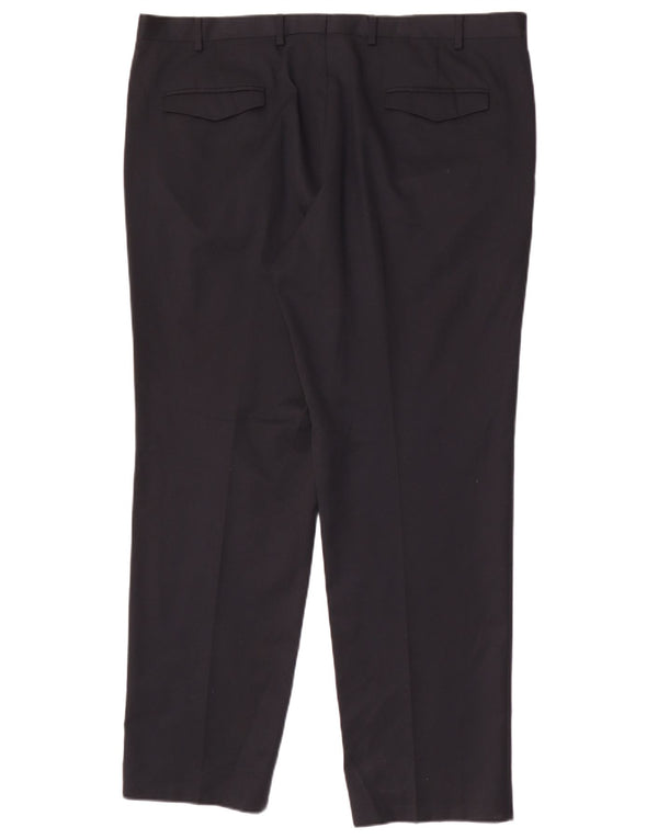 Marks & Spencer Pantalones de traje rectos de corte entallado para hombre W40 L31 Azul marino