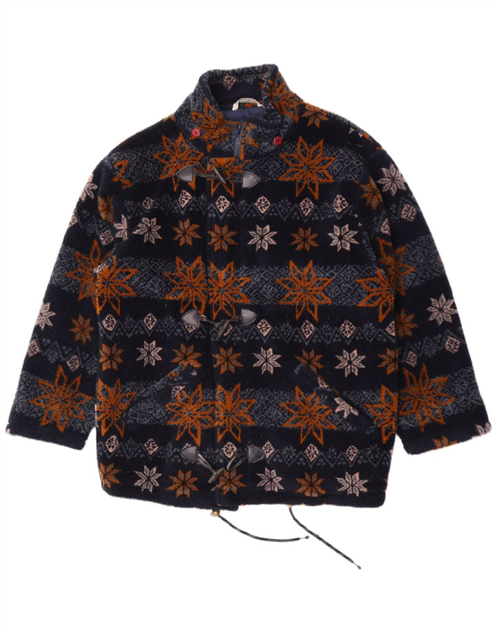 Astrolabio Chaqueta polar para hombre UK 40 Large Poliéster floral azul marino