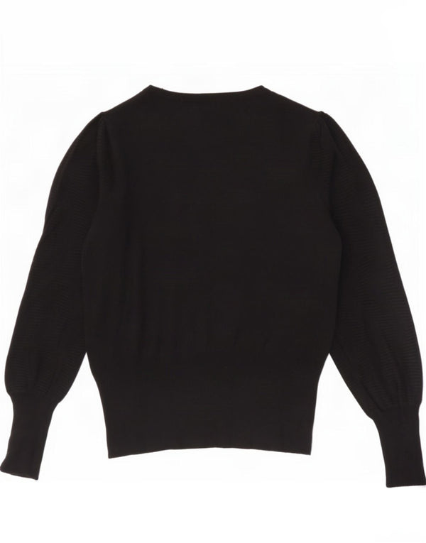 Marks & Spencer Jersey con Cuello Barco para Mujer UK 10 Small Viscosa Negra