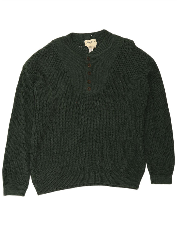 Eddie Bauer - Jersey con cuello y botones para hombre, talla grande, algodón verde