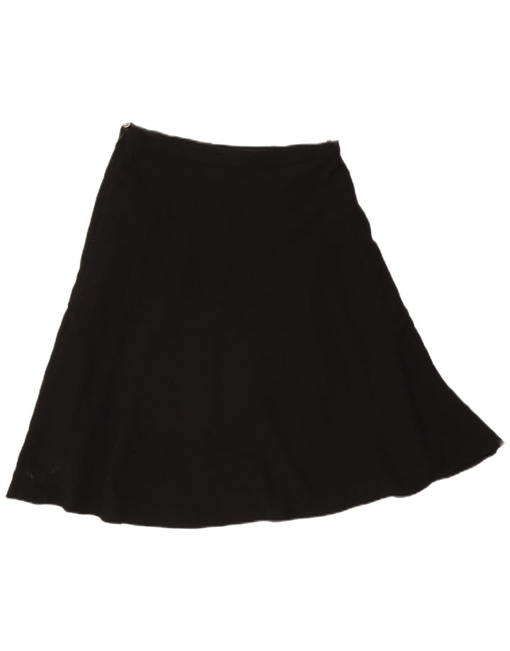 Marks & Spencer Falda acampanada para mujer UK 10 Small W27 Poliéster negro