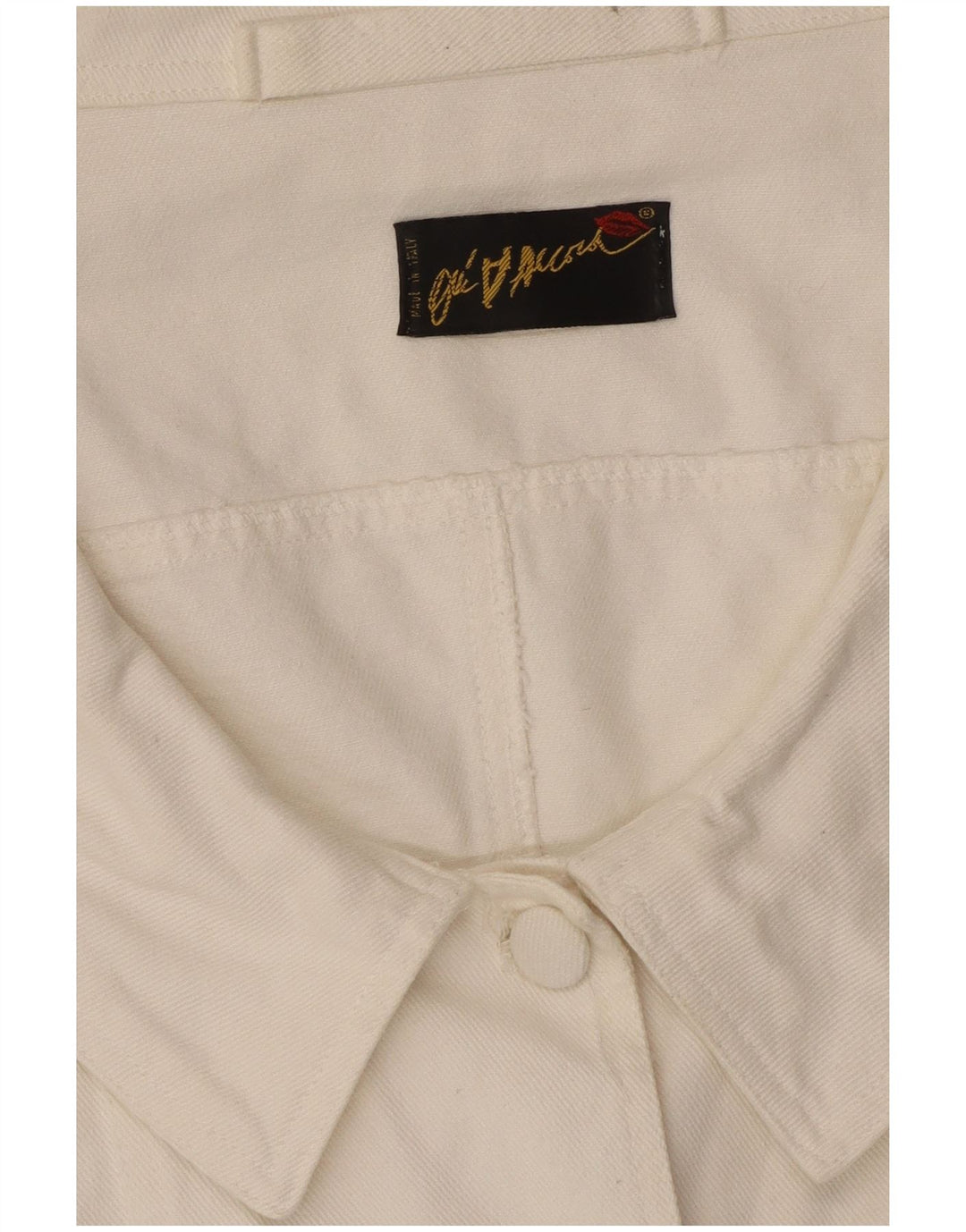 Vintage mujer camisa de manga corta blusa Reino Unido 12 blanco medio