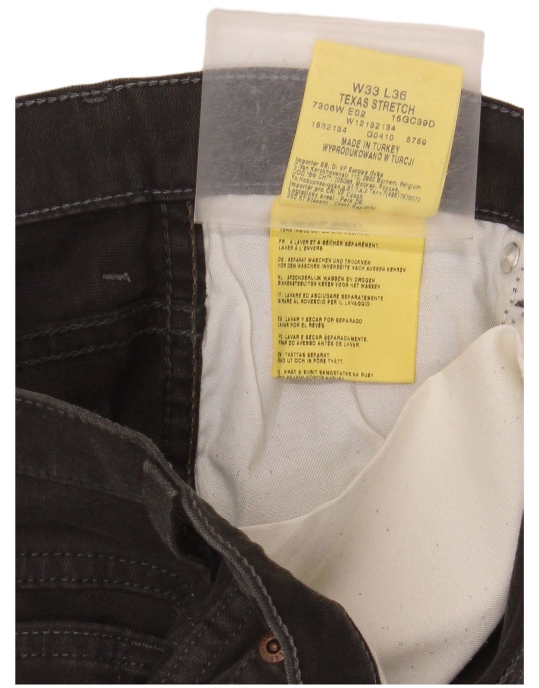 Wrangler Vaqueros rectos elásticos Texas para hombre W33 L32 Algodón negro