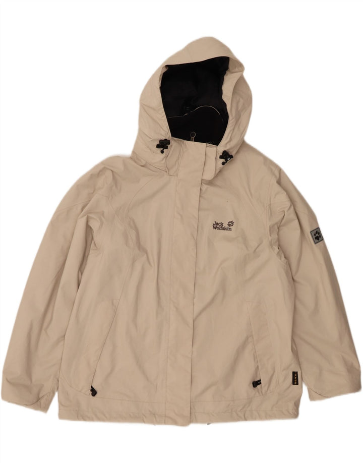 JACK WOLFSKIN Chubasquero con Capucha Mujer ES 40/40 XL Beige Poliéster