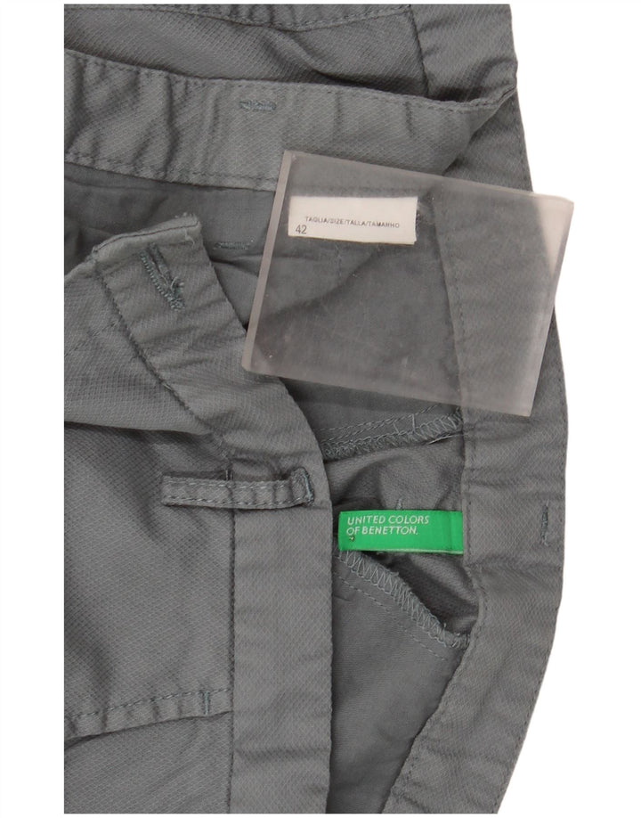 Benetton Pantalones Chinos Slim Para Mujer IT 42 Medium W32 L28 Gris