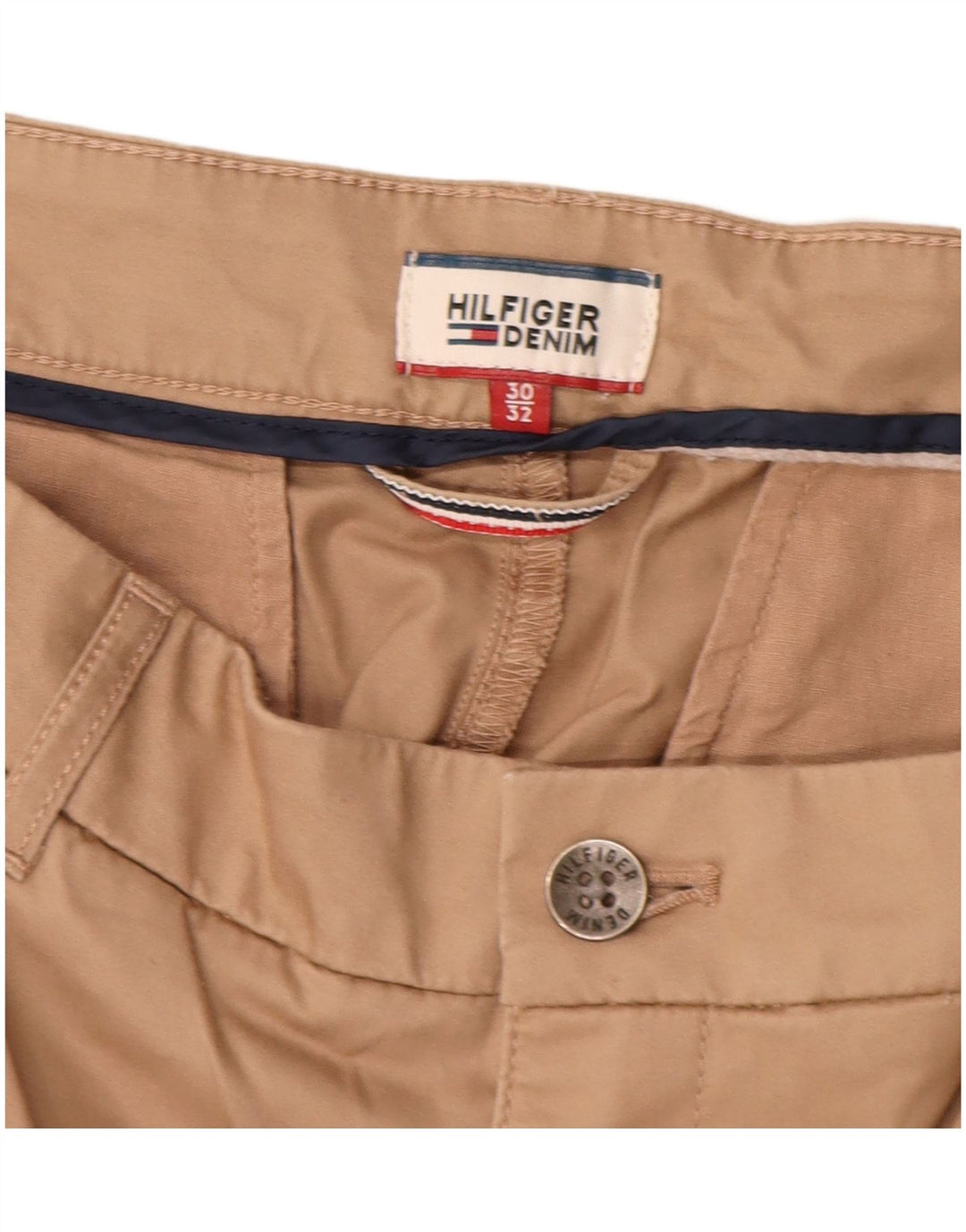 TOMMY HILFIGER Pantalón chino ajustado para mujer W30 L28 Algodón beige
