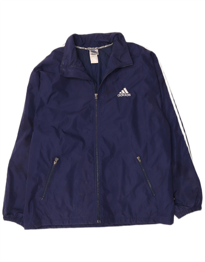 Adidas Chaqueta cortavientos para hombre UK 44/46 Large Azul marino Poliamida