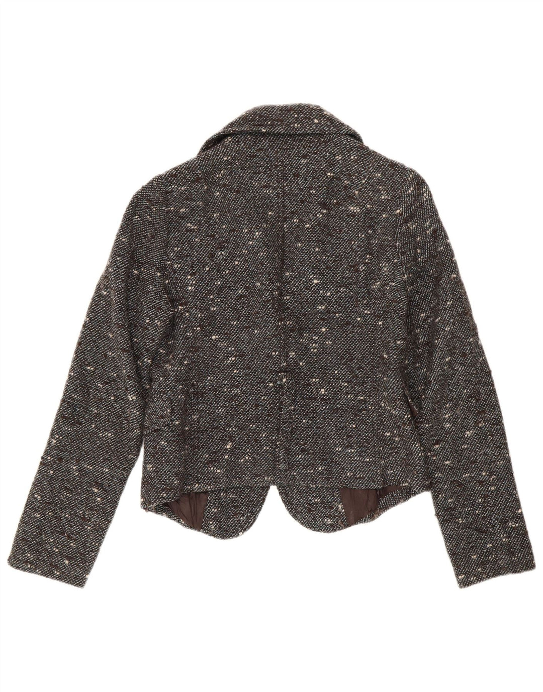 Patrizia Pepe Chaqueta tipo blazer corta con 2 botones para mujer IT 44 Gris medio moteado