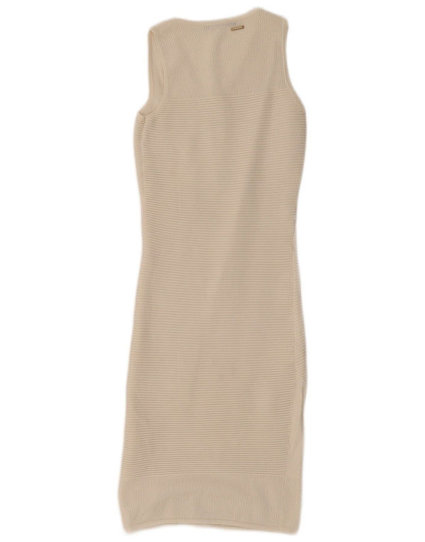 Guess Vestido ajustado sin mangas de crochet para mujer UK 4 XS Blanco